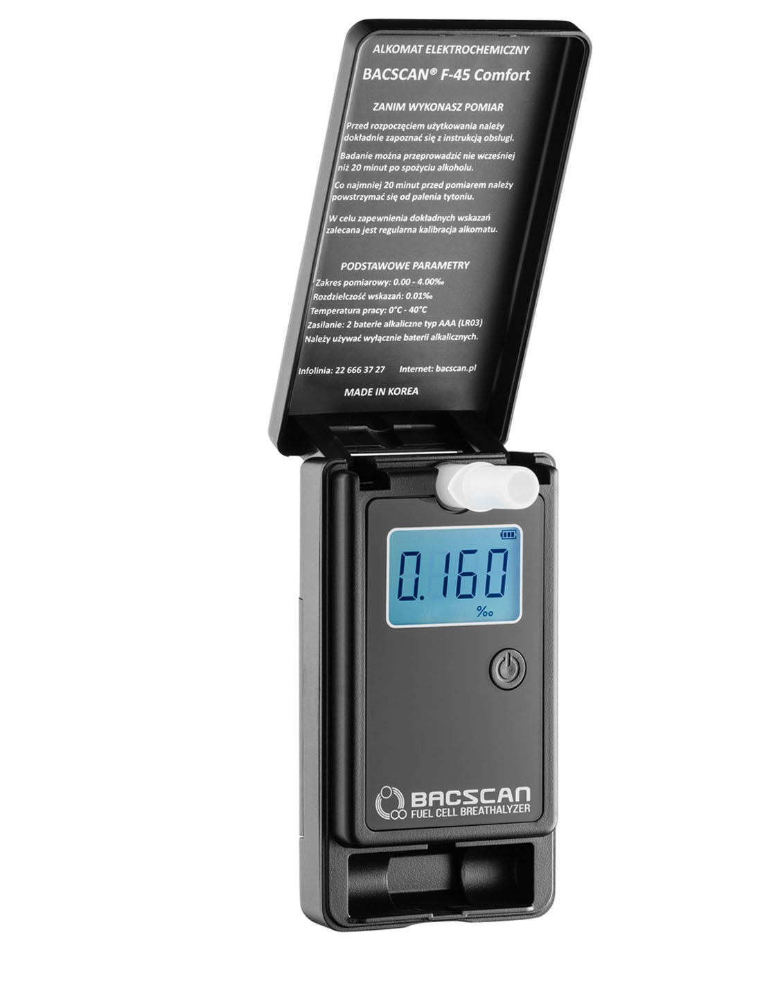 BACscan F-45 – wzorcowanie alkomatu